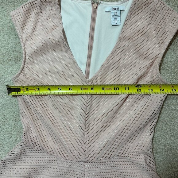 Bar lll Dress Women’s Small Pink A Line Cap Sleeve Circle Sheer Print Lined - Picture 10 of 12